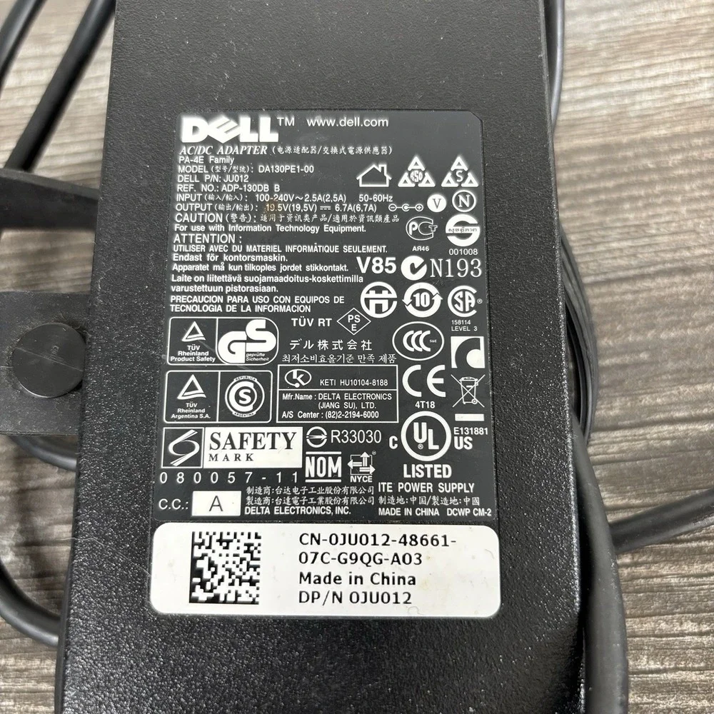 DELL DA130PE1-00 19.5V 6.7A Genuine Original AC Power Adapter Charger OEM